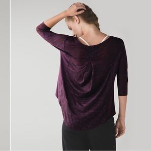 LULULEMON yoga flow long sleeve tee ghost weave purple small/ medium plum